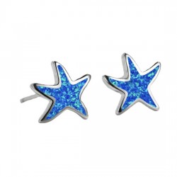 Starfish Stud Earrings Opal 925 Sterling Silver