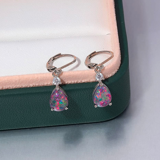 Teardrop 14K Gold Plated Black Opal Earrings Teardrop 14K Gold Plated Black Opal Earrings