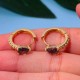 Gold Plated Small Hoop Black Opal Earrings