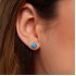 Sterling Silver Blue Opal Stud Earrings