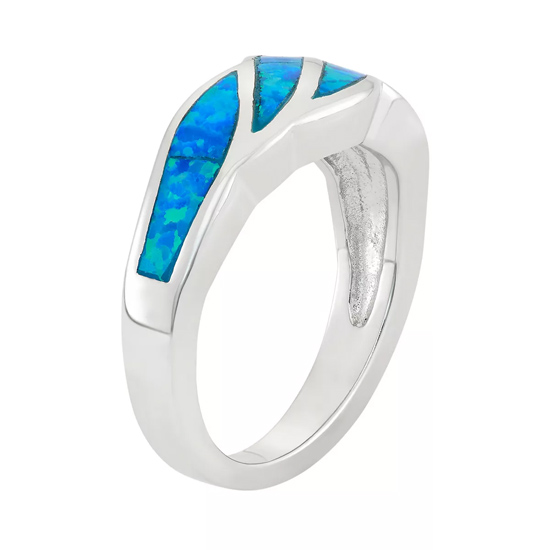 Sterling Silver Lab-Created Blue Opal Swirl Ring Sterling Silver Lab-Created Blue Opal Swirl Ring
