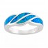 Sterling Silver Lab-Created Blue Opal Swirl Ring