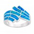Sterling Silver Lab-Created Blue Opal Wave Bypass Ring