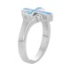 Sterling Silver Lab-Created Blue Opal Cross Ring Sterling Silver Lab-Created Blue Opal Cross Ring