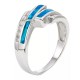 Sterling Silver Cubic Zirconia & Lab-Created Blue Opal Bypass Ring Sterling Silver Cubic Zirconia & Lab-Created Blue Opal Bypass Ring