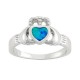 Sterling Silver Lab-Created Blue Opal Claddagh Ring Sterling Silver Lab-Created Blue Opal Claddagh Ring