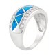 Sterling Silver Cubic Zirconia & Lab-Created Blue Opal Ring Sterling Silver Cubic Zirconia & Lab-Created Blue Opal Ring