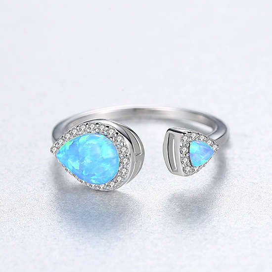 Toi Et Moi Ring Blue Pear Opal Ring 925 Sterling Silver Toi Et Moi Ring Blue Pear Opal Ring 925 Sterling Silver