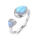 Toi Et Moi Ring Blue Pear Opal Ring 925 Sterling Silver Toi Et Moi Ring Blue Pear Opal Ring 925 Sterling Silver