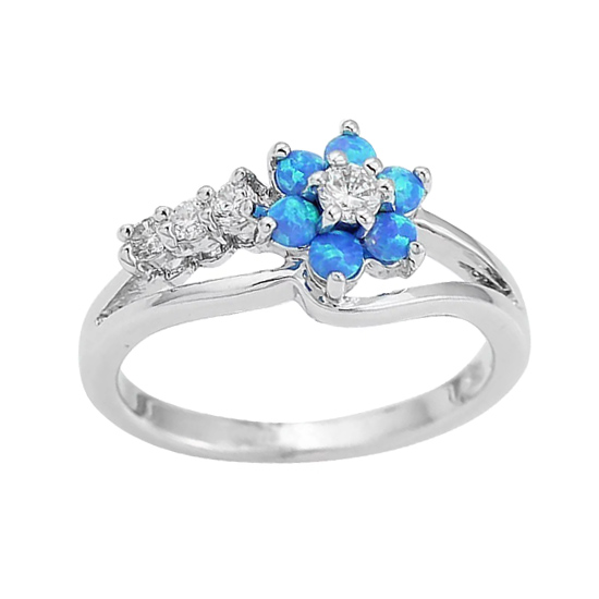 Flower Design Opal Ring