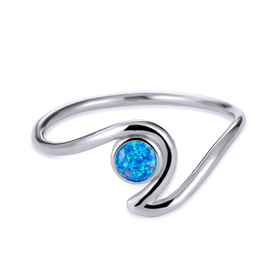 Sterling Silver Ocean Wave Ring