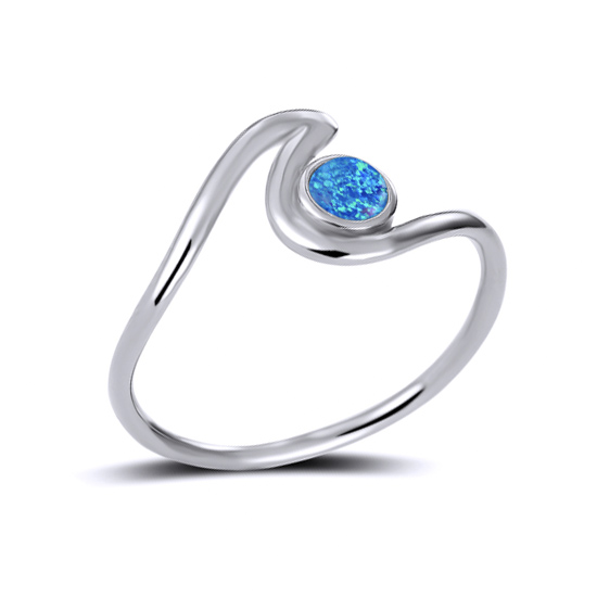 Sterling Silver Ocean Wave Ring