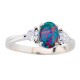 Silver Australian Blue Opal Ring