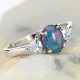 Silver Australian Blue Opal Ring