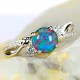 Natural Blue Australian Opal Silver Ring Natural Blue Australian Opal Silver Ring