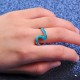 925 Sterling Silver Blue Opal Wave Ring for Women 925 Sterling Silver Blue Opal Wave Ring for Women