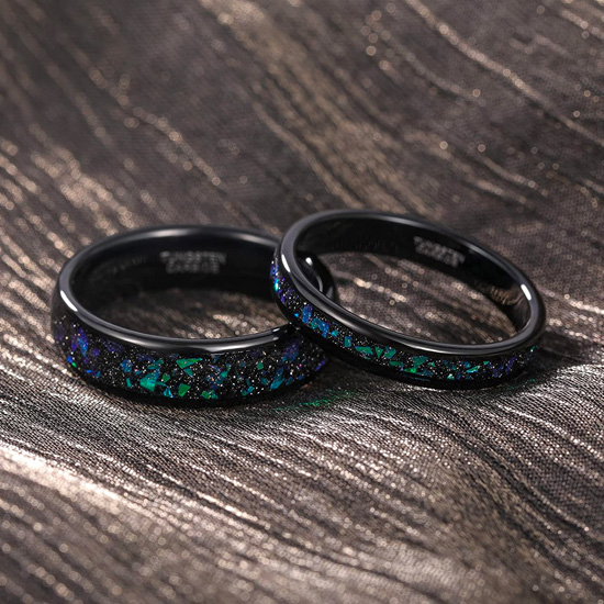Tungsten Carbide Opal Wedding Rings for Men
