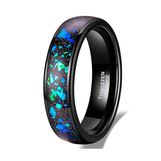 Tungsten Carbide Opal Wedding Rings for Men Tungsten Carbide Opal Wedding Rings for Men