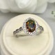 Sterling Silver Simulated Diamond Halo Oval Black Fire Opal Engagement Wedding Ring Sterling Silver Simulated Diamond Halo Oval Black Fire Opal Engagement Wedding Ring