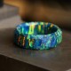 Unique Hammered Finish Black Opal Mens Wedding Ring Unique Hammered Finish Black Opal Mens Wedding Ring