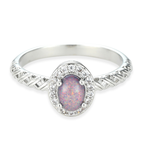 White Gold Plated Gemstone Wedding Ring Lab Created Black Opal White Gold Plated Gemstone Wedding Ring Lab Created Black Opal