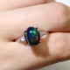 925 Silver Natural Oval Gemstone Planet Ring