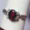 Natural 8x6mm black opal engagement ring