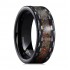 Wood & Brown/Red Opal Inlaid Black 8mm Tungsten Carbide Wedding Ring