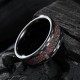 Wood & Brown/Red Opal Inlaid Black 8mm Tungsten Carbide Wedding Ring