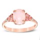 14K Rose Gold Plate Lab-Created Pink Opal Gemstone Ring