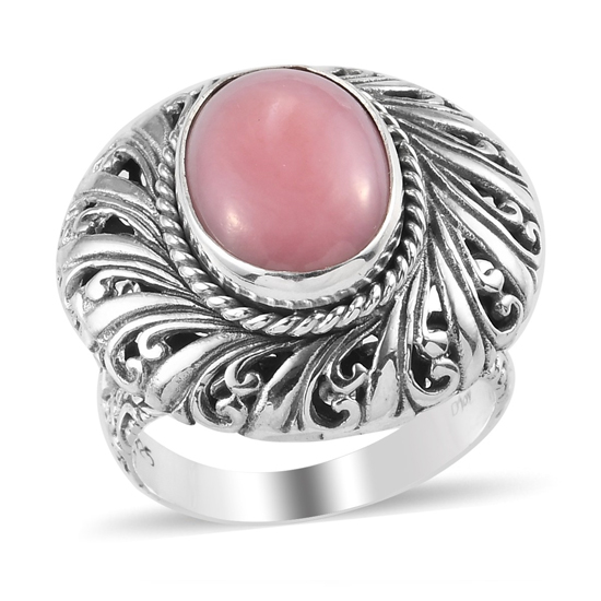 6.50 ctw Sterling Silver Pink Opal Ring 6.50 ctw Sterling Silver Pink Opal Ring