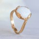 Vintage Style 14k Gold Plated Sterling Silver White Opal Ring