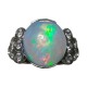 14 Kt Gold Opal 4 Carats Oval Cabochon Cocktail Ring 14 Kt Gold Opal 4 Carats Oval Cabochon Cocktail Ring