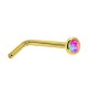 14KT Yellow Gold 2mm Fuchsia Lab Created Opal Nose Ring 14KT Yellow Gold 2mm Fuchsia Lab Created Opal Nose Ring