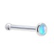 14KT White Gold 2mm Light Blue Lab Created Opal Nose Ring 14KT White Gold 2mm Light Blue Lab Created Opal Nose Ring