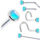14KT White Gold 2mm Light Blue Lab Created Opal Nose Ring 14KT White Gold 2mm Light Blue Lab Created Opal Nose Ring