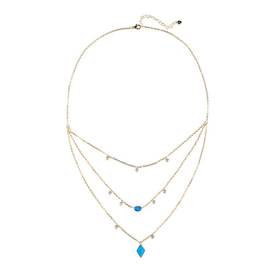 Three Triple Layered Opal Necklace