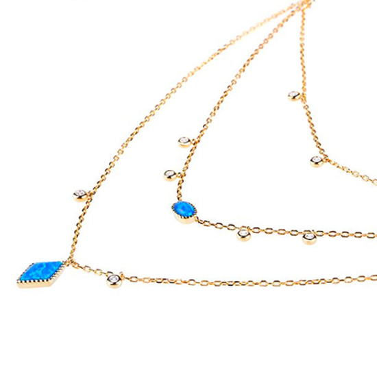 Three Triple Layered Opal Necklace Three Triple Layered Opal Necklace