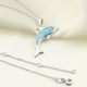 Gold Plated 925 Sterling Silver Dolphin Opal Necklace Pendant