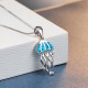 Jellyfish 925 Sterling Silver Created Opal Necklace Jellyfish 925 Sterling Silver Created Opal Necklace