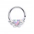 White Synthetic Opal Heart Circular Nose Ring