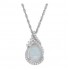 Silver Teardrop Opal Pendant Necklace