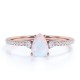 18K Rose Gold over Silver Vintage Pear Shaped Opal Promise Ring 