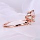 Rose Gold Plated Fire Opal Wedding Band Curved Dainty Opal Ring Vintage Ring Unique Ring