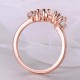 Rose Gold Plated Fire Opal Wedding Band Curved Dainty Opal Ring Vintage Ring Unique Ring