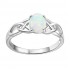 925 Sterling Silver Celtic Knot White Opal Wedding Ring