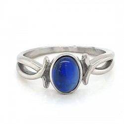Australian Black Opal Ring Stainless Steel